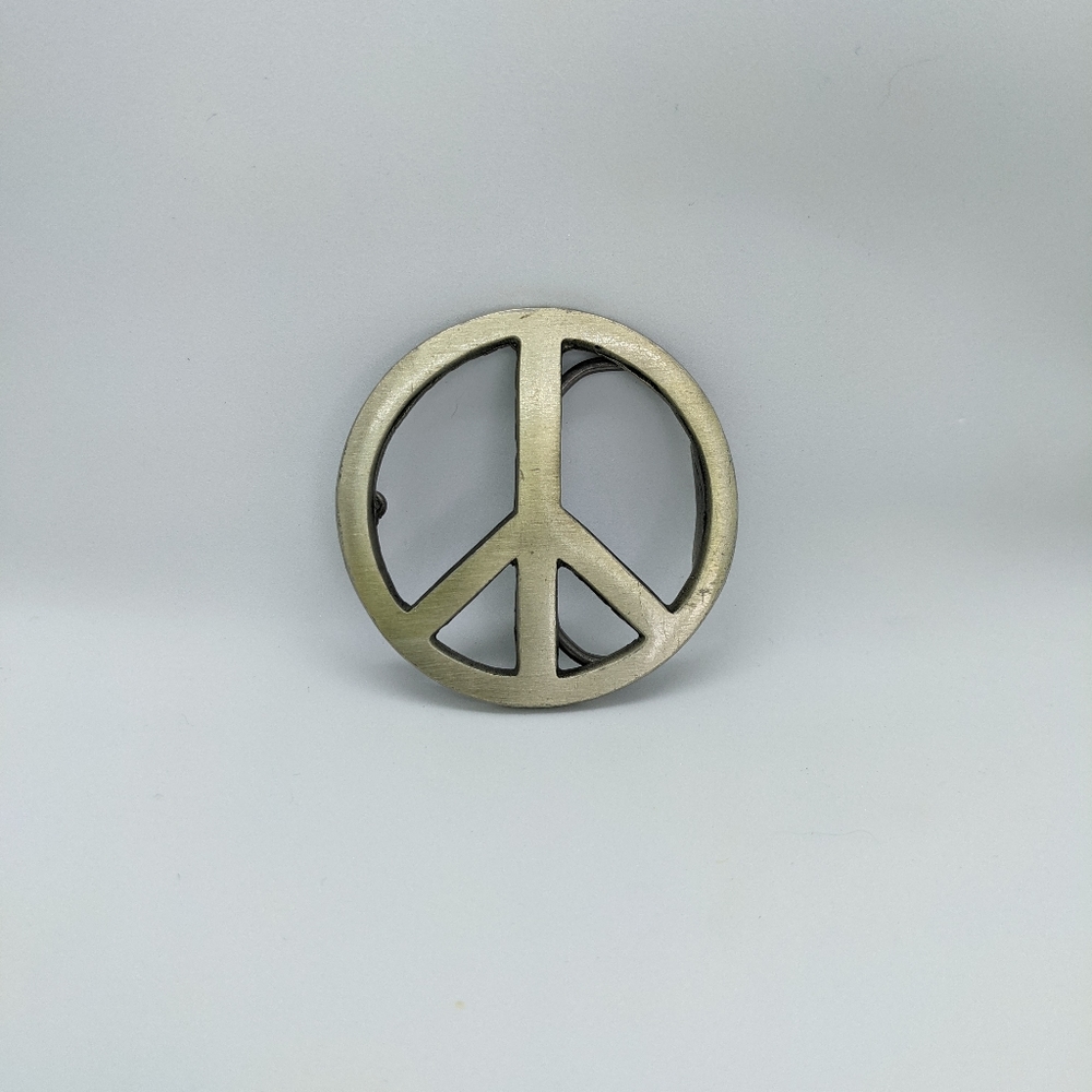 Vintage peace sign belt buckle